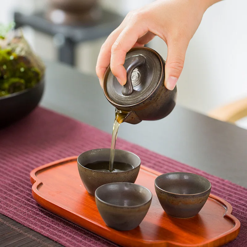 TANGPIN японские керамические чайники gaiwan с 3 чашками чайные наборы портативный дорожный чайный набор кунг-фу посуда для напитков