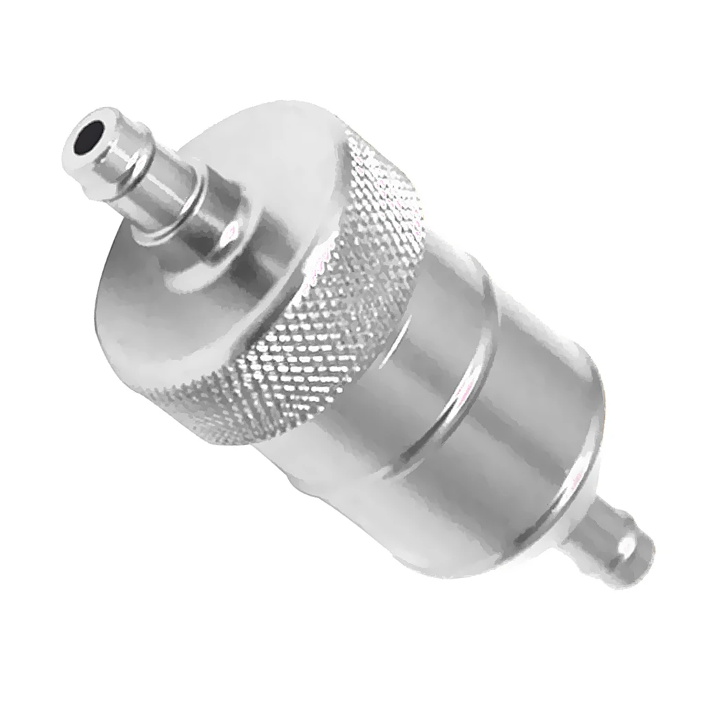 8mm 5/16'' Universal Chrome Aluminum Fuel Filter Car Petrol Diesel Inline