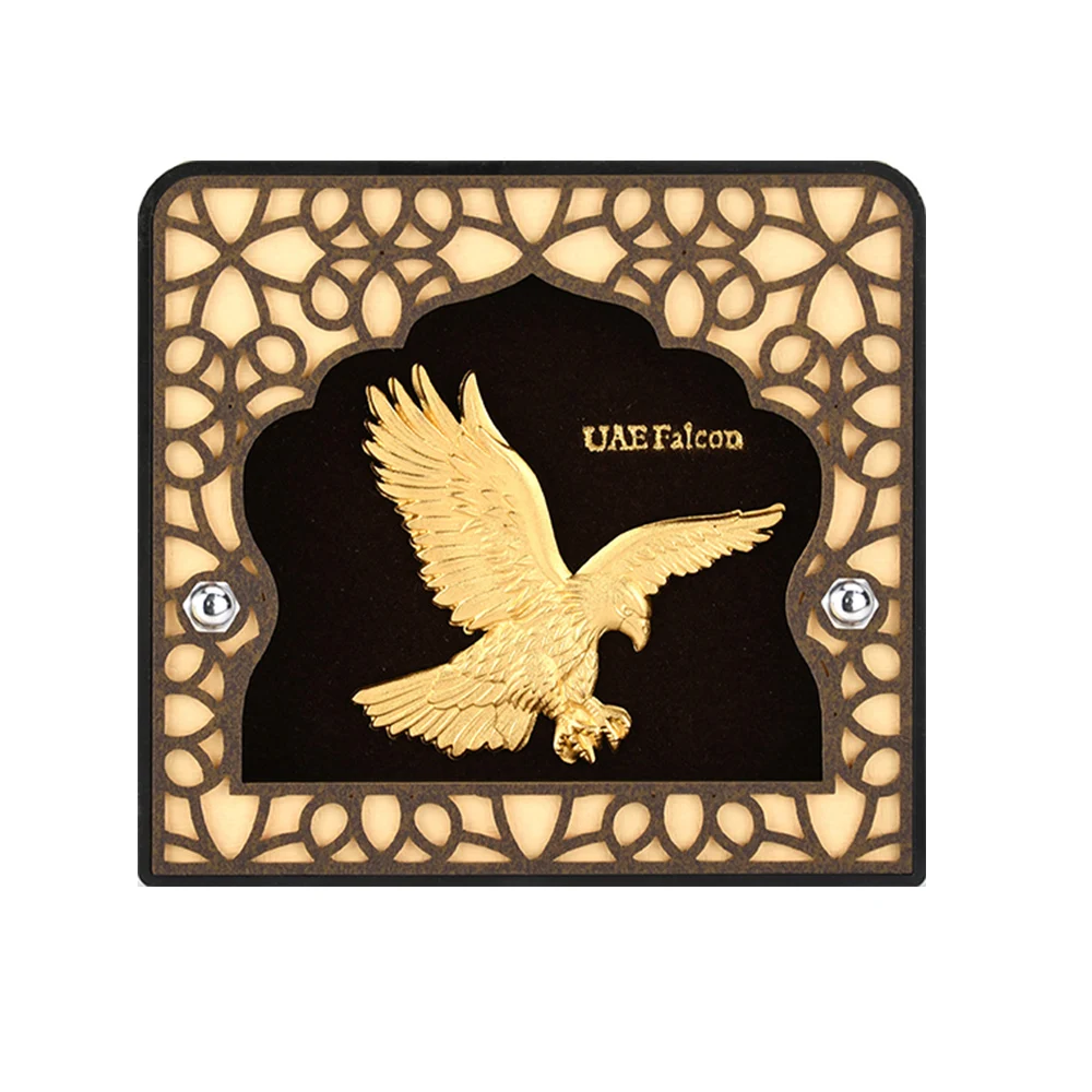 Настольное украшение 3D с орлом поделки из 24-каратной золотой фольги счастливое