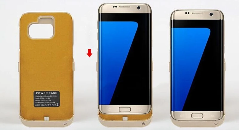 Suqy для samsung Galaxy s7 s7 боковая батарея аккумуляторная батарея зарядное устройство чехол для Galaxy s7 s7edge умный аккумулятор чехол 6500 мАч