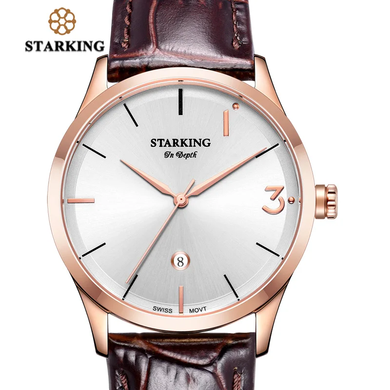 STARKING Lover s Watches Engraved Chinese Words Limited Edition Watch Sets Quartz Leather Couple Wrist Watch 4