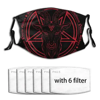 

Baphomet Goat Head Print Mask Mouth Face Mask Anti Dust Mask with Replaceable Filter