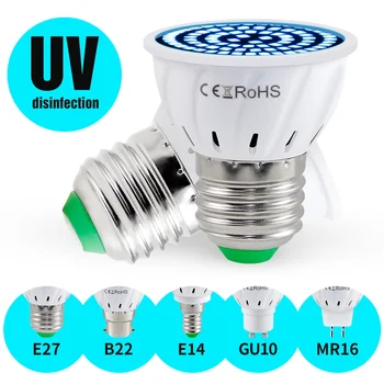 

E27 Germicidal Ultraviolet Light E14 LED Ozone UV Lamp Bacterial GU10 UVC Disinfection Lights Bulb MR16 220V Led Lampada B22