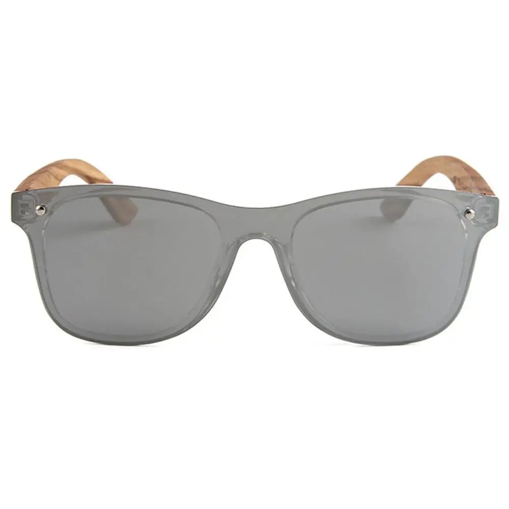 Разноцветные солнцезащитные очки с прозрачной оправой 1501, модные очки с деревянными ножками, цветной светоотражающий поляризатор - Цвет: MC2