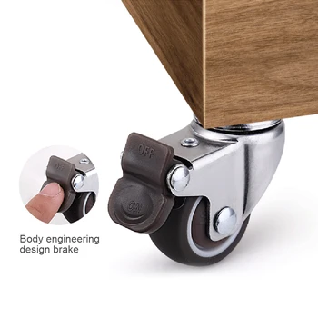 

TPE Wheels Casters Plate 2 inch Mini Sets Bearing Fixed Industrial Brake Wheels for Household Bedroom Ornaments