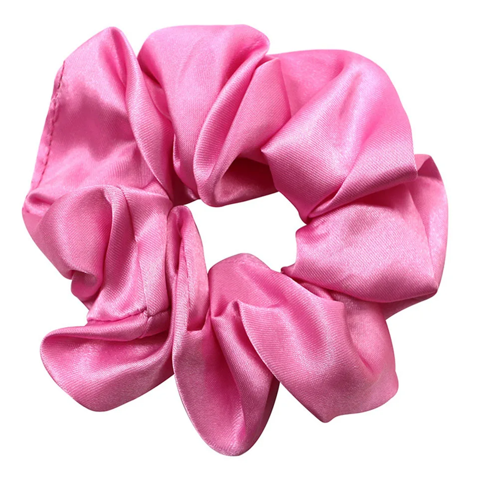 36 Colors Satin Silk Scrunchie For Women Girls Elastic Hair Bands Solid Ponytail Holder Headband Accessories Black Pink Purple pearl hair clip
