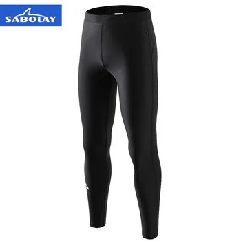 

SABOLAY Men Surfing Pants Fitness Snorkeling Rash Guard Pants Swimsuit UPF50+ Beach Sports Leggings Quick-dry Swimming Tights
