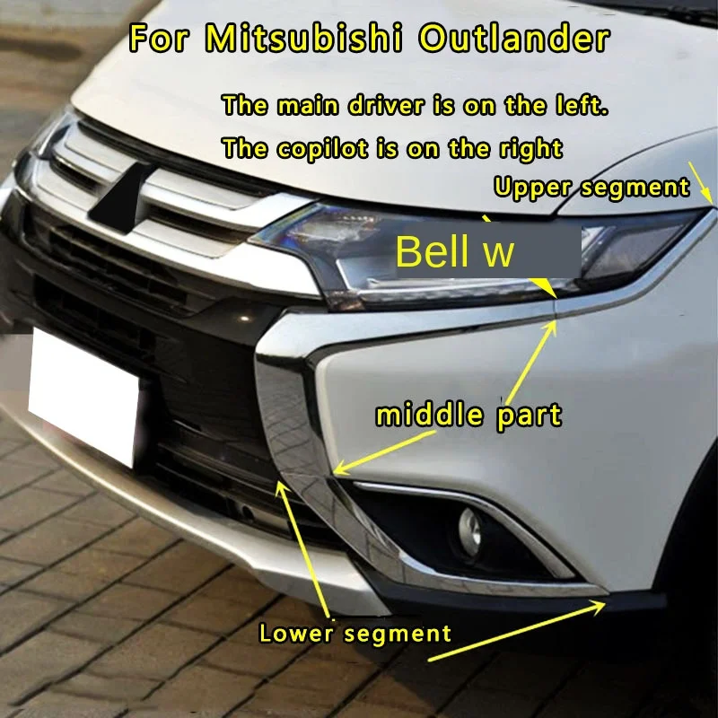 Left Front Bumper Lower Chrome Molding Trims For Mitsubishi Outlander 2016-2019