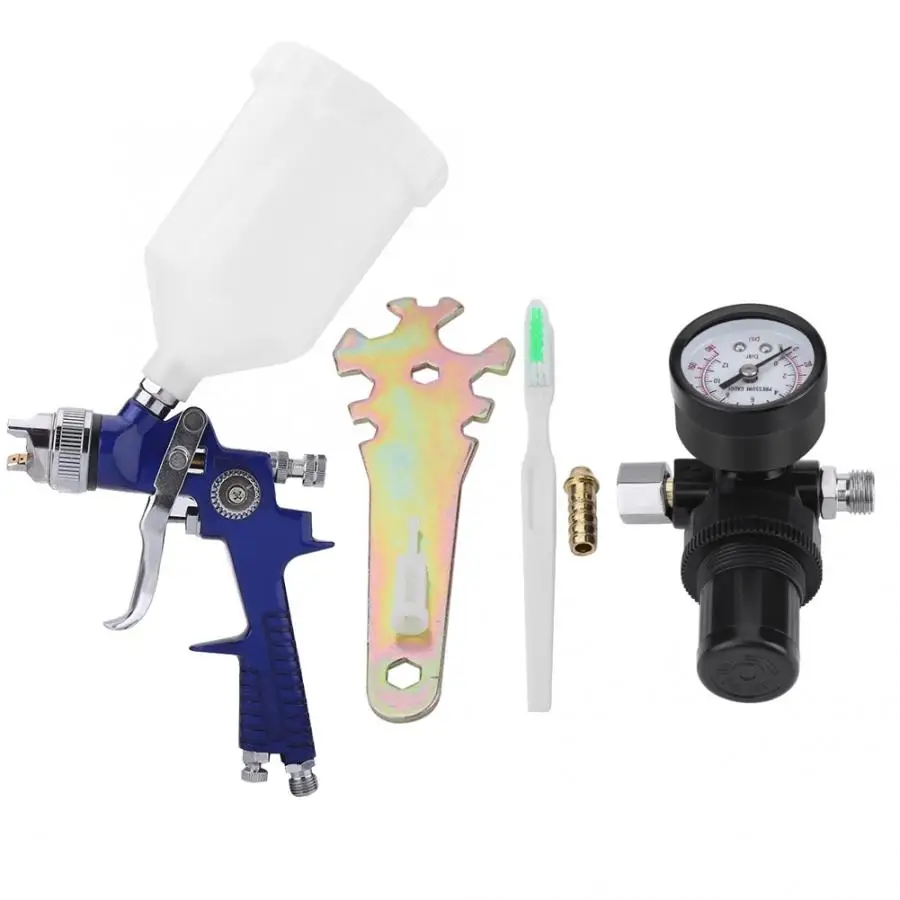 1.4mm Nozzle 600CC 2.5-3.5 bar Car Gravity Feed HVLP Air Paint Spray Gun with Regulator Tools | Автомобили и мотоциклы