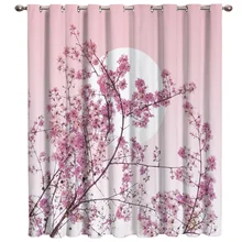 Японские вишневые розовые оконные шторы темная гостиная наружная ткань Крытый принт декоративное окно лечение подзоры