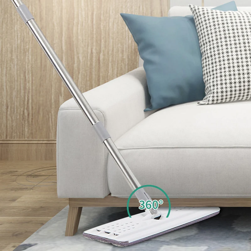 

Flexible Mop Heads Flat Mop Bucket Set 360 Degree Rotation Cleaning Lazy Tool Avoid Hand Washing for Home FAS6