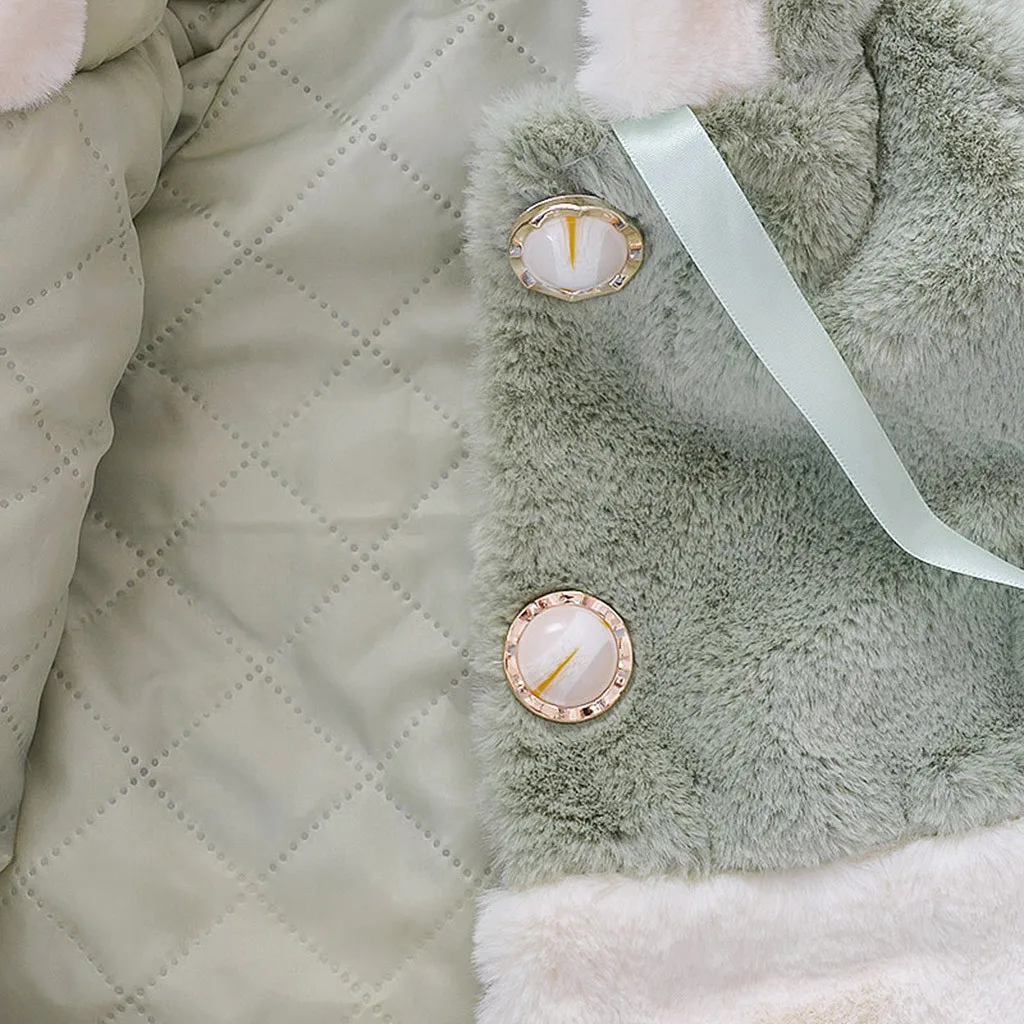 Детская зимняя плюшевая накидка; пальто для маленьких девочек; зимняя накидка из искусственного меха с героями мультфильмов; ветрозащитное пальто; теплая накидка с капюшоном; зимняя одежда; Winterjas Meisje