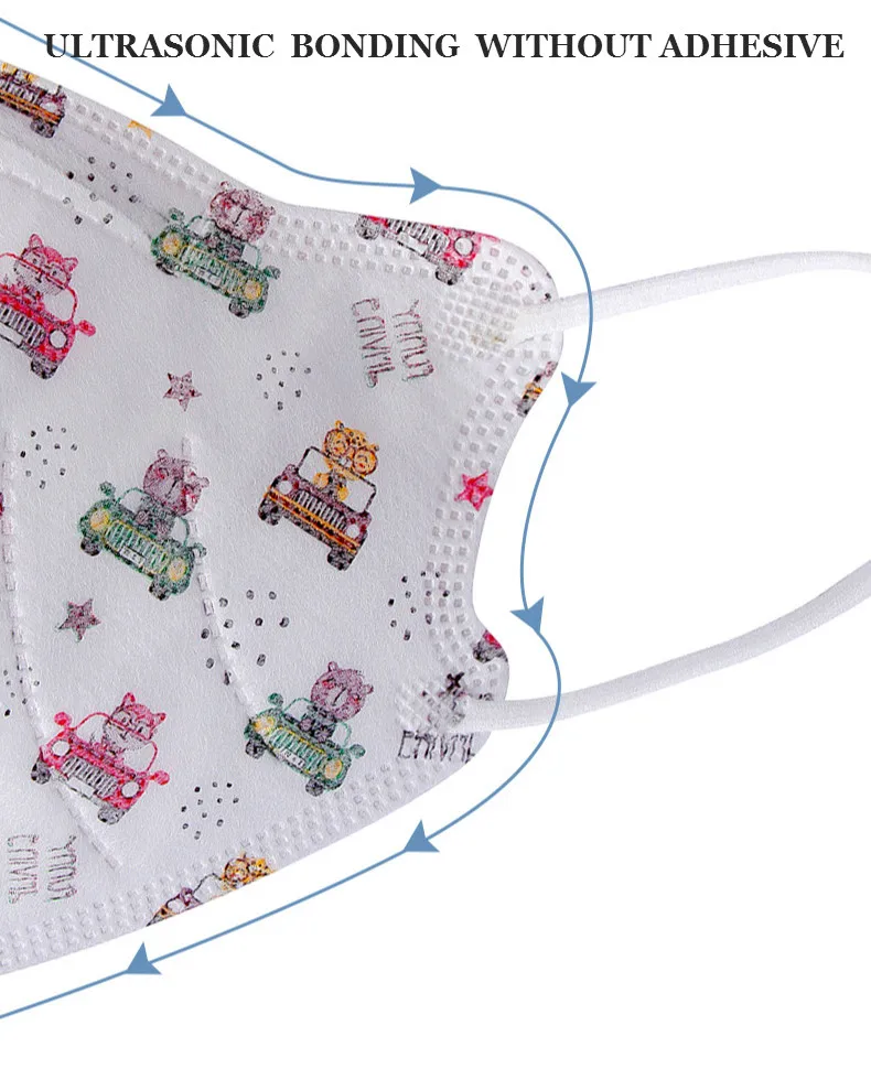 3D Children Disposable Mask For Face Independent Packaging 4 Layer Security Protection Baby Anti-dust Mascarillas faciales face mask