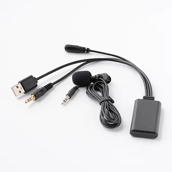 

Universal Car Wireless Bluetooth 5.0 Adapter AUX Music Module Microphone Speaker