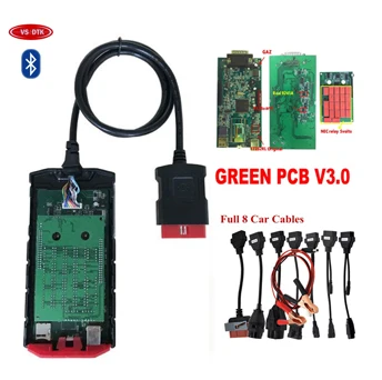Bluetooth Новейший VD TCS CDP bluetooth V3.0 для delphis VD DS 150E CDP автомобилей грузовиков obd obd2 диагностический инструмент с полным набором 8 автомобильных кабелей - Цвет: Bluetooth