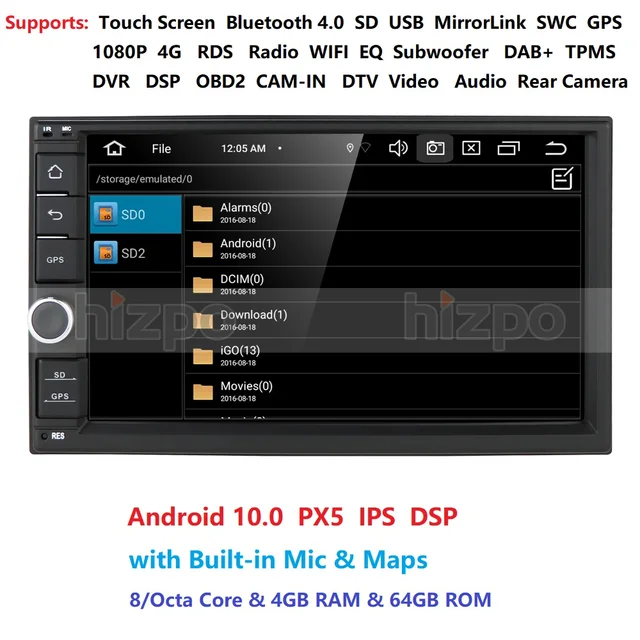 $US $179.00 Octa Core Car NO DVD Radio Universal Android 10.0 Car Multimedia Player Stereo GPS Navigation 2DIN 