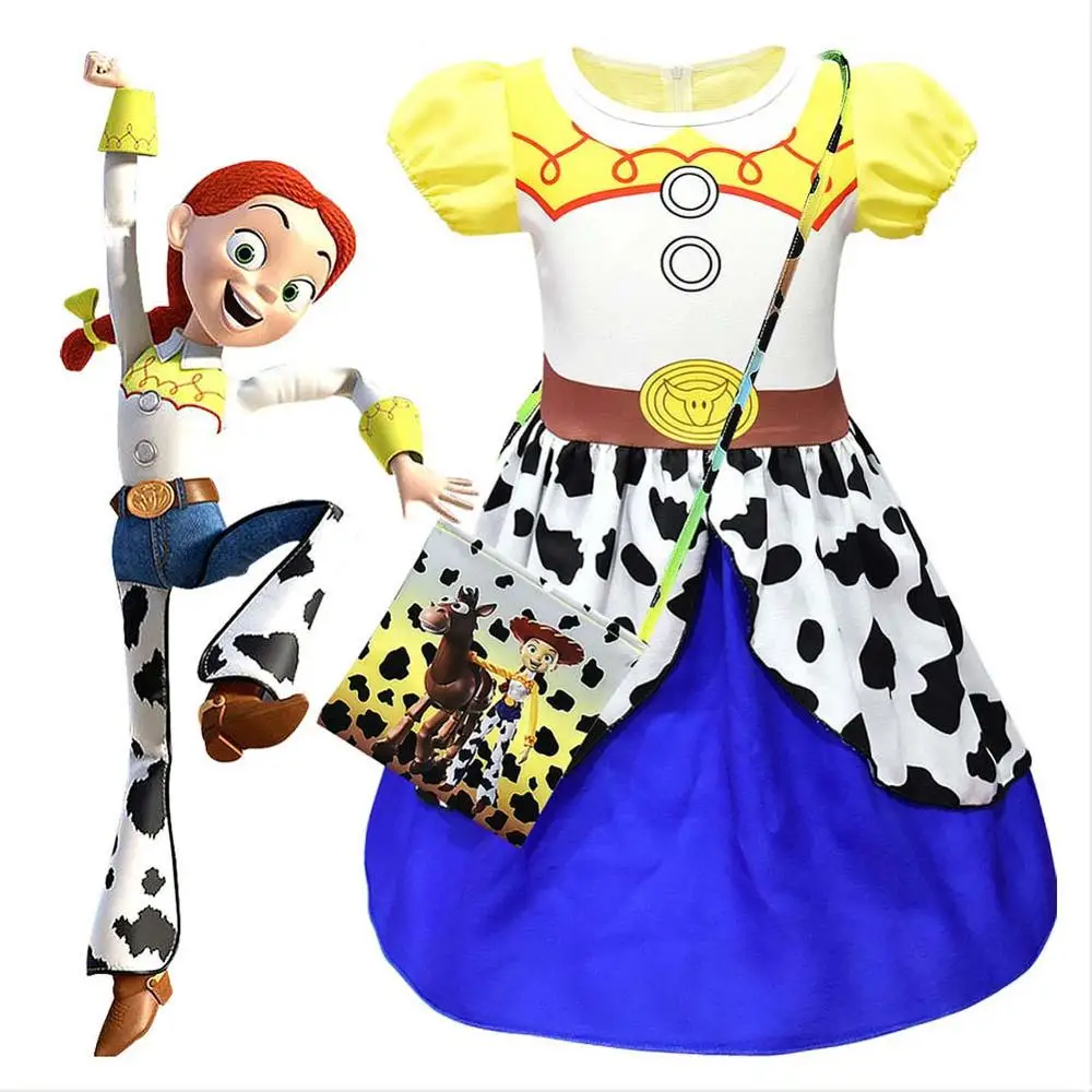 Игрушка Jessie платье Хэллоуин косплей костюм дети маленькие девочки одежда для