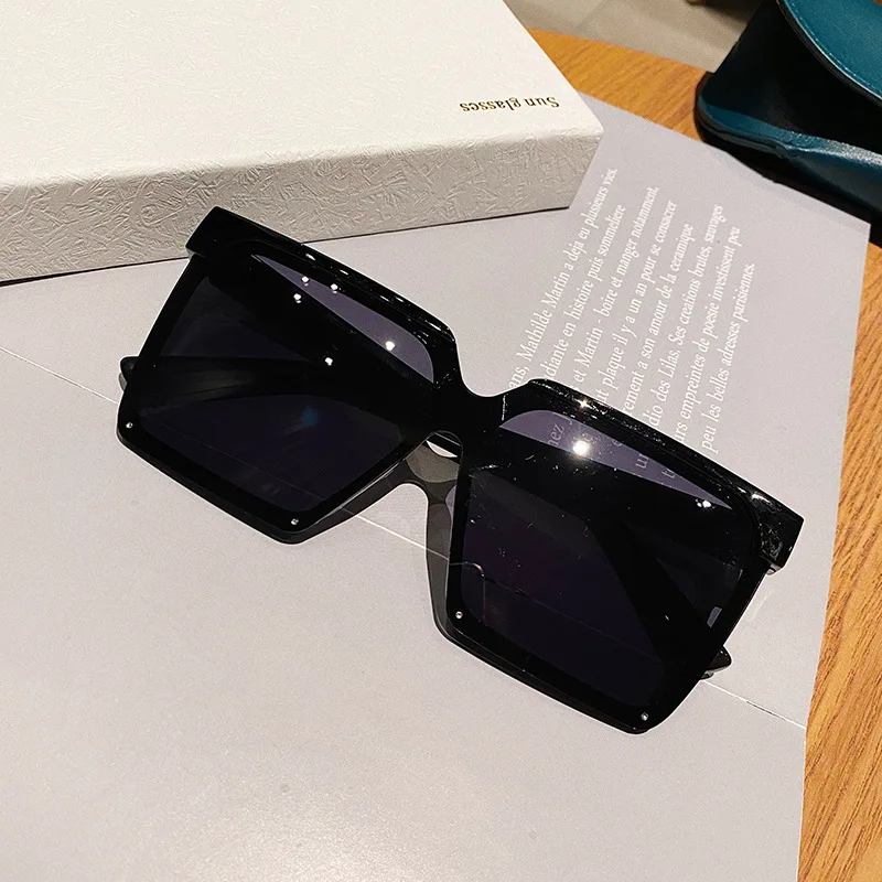 Women's Glasses 2022 new female sunglasses creative big box net red glasses European and American trendy sunglasses purple sunglasses Sunglasses