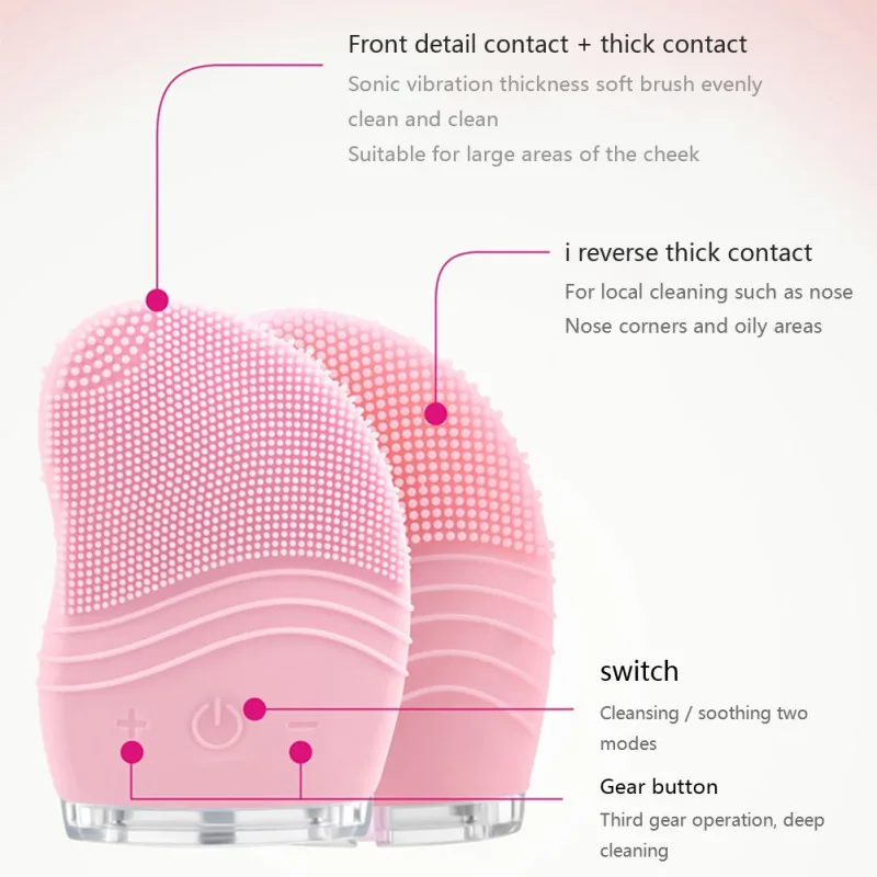 

Face Cleaning Brush Washing Machine Face Cleaner Mini Electric Massage Brush Deep Pore Cleaning Silicone Cleansing Tools