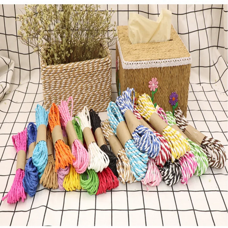 

3-3.6mm In Diameter 5m In Length Double Color Paper Rope DIY Woven Handmade Art Color Rope Environmental Protection Paper Rope