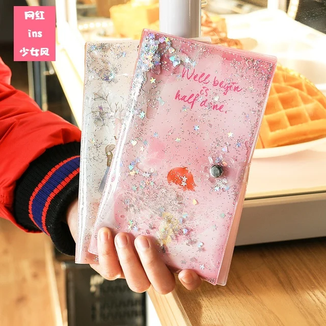 

Ins A6 Diary Book Sandpaper Sequins Planner Loose Leaf Notebook Hand-book With Refills Kawaii Stationery Day Plan Diary Notepads