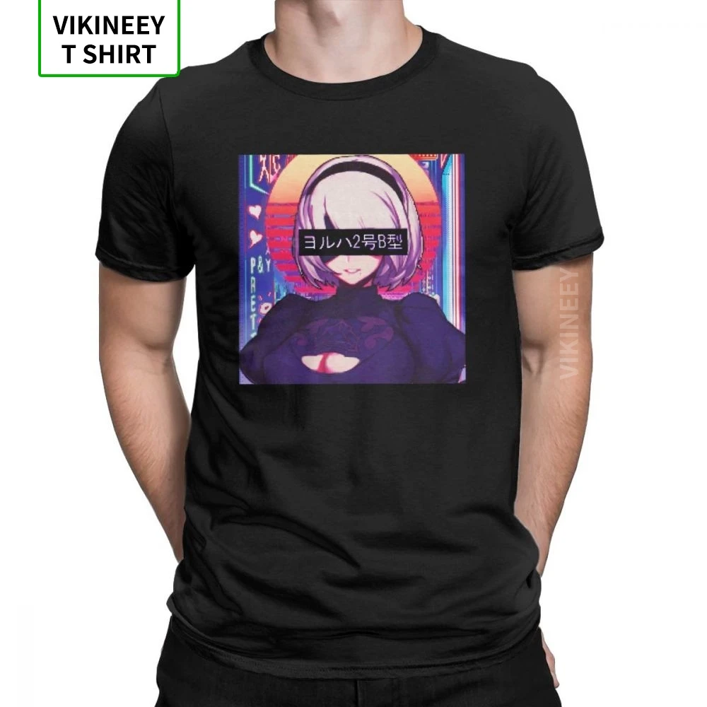 

YoRHa 2B T-Shirt Cute Sexy Streetwear Vaportrash T Shirt Men Short Sleeves Tops Party Tee Shirt Cotton Fabric O Neck