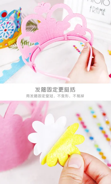Creative DIY Craft Toys Sequins Crown Flower Star Pattern Kindergarten Art EVA Foam Paper Toy For Children Party Decoration Gift 3