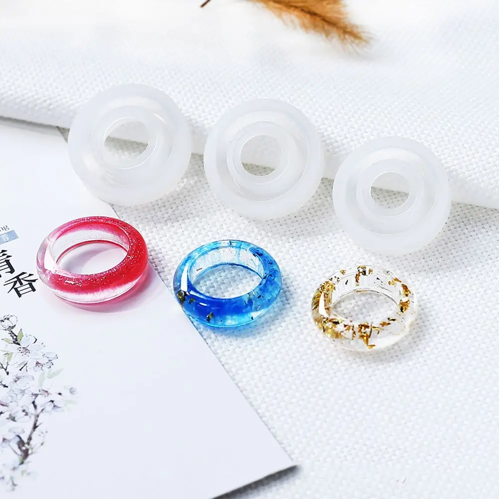 1 Pc Transparent DIY Silicone Flat Shape Ring Mold Mould Jewelry Making Tools Epoxy Resin Molds For Jewelry New Arrival
