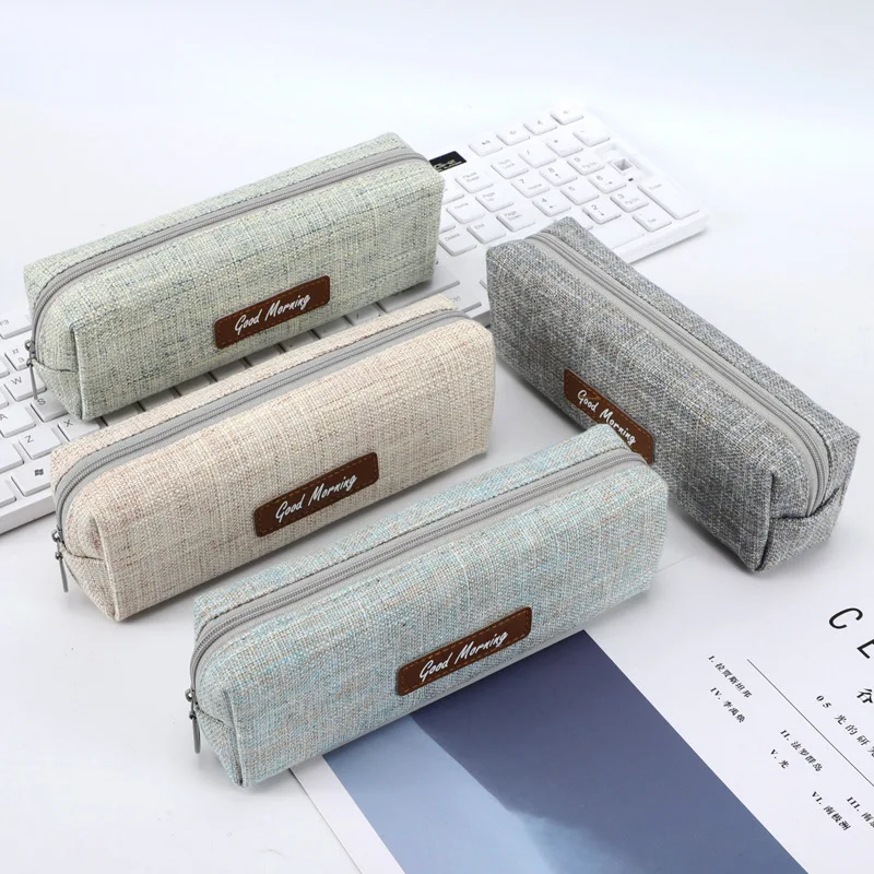 

Fortune Stationery Toomey Korean-style Pencil Case Primary School STUDENT'S Men And Women Simple Pattern Canvas Pen Bag Statione