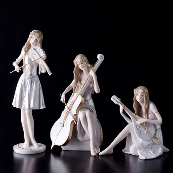 

Music Beauty Ornaments Home Accessories Playing Cello Figure Piano Miniature Figurines Home Decoration Accessories Home Decor