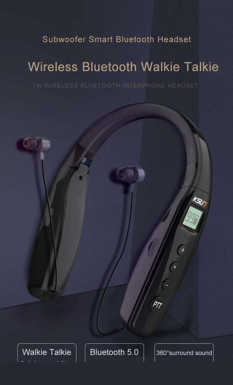 KSUN KSX-BT66 Bluetooth гарнитура беспроводной Спорт Бег Уши висячие шеи Android Apple универсальная рация Национальный