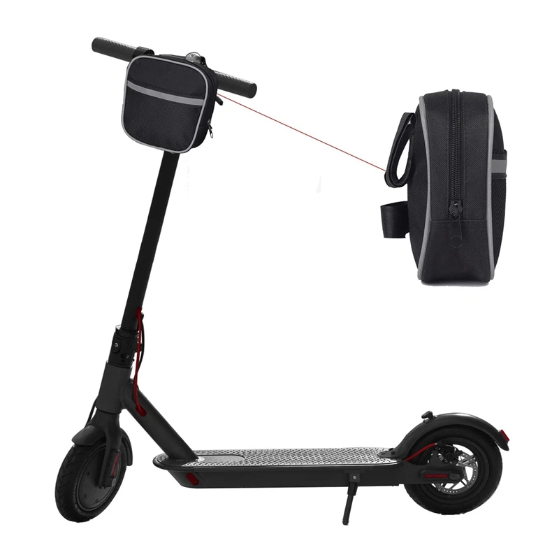 Сумка для хранения скутера, передняя подвесная сумка с серебристой серой отражающей полосой, велосипедная корзина, сумка для руля, сумка для Mtb шоссейного велосипеда, скутер