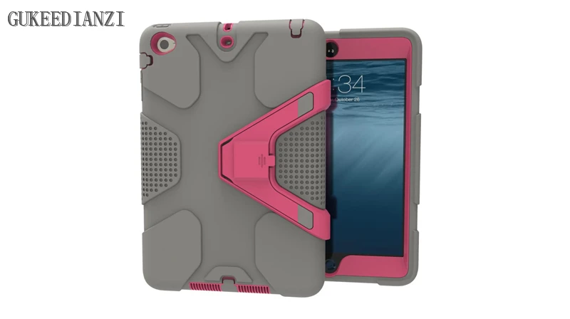 hui TPU meihong PC Чехол GUKEEDIANZI для ipad Mini1 Mini2 Mini3 mini 1 2 3 дети Безопасный сверхмощный ударопрочный гибридный резиновый прочный жесткий защитный чехол - Цвет: hui TPU meihong PC