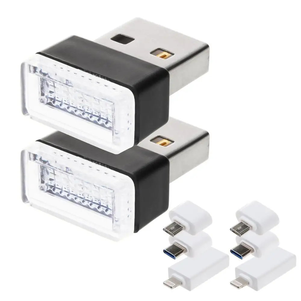 white ZYHW USB автомобильный интерьерный светильник светодиодный атмосферный светильник декоративный светильник аварийный светильник ing Plug and Play длительный срок службы батареи автомобильные аксессуары - Испускаемый цвет: white