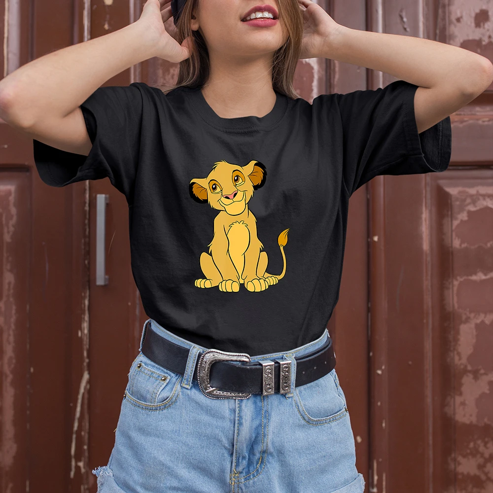 Disney-camisetas con estampado del Rey León para mujer, ropa con estampado de Simba para las cuatro estaciones, productos cómodos exteriores, novedad de - AliExpress