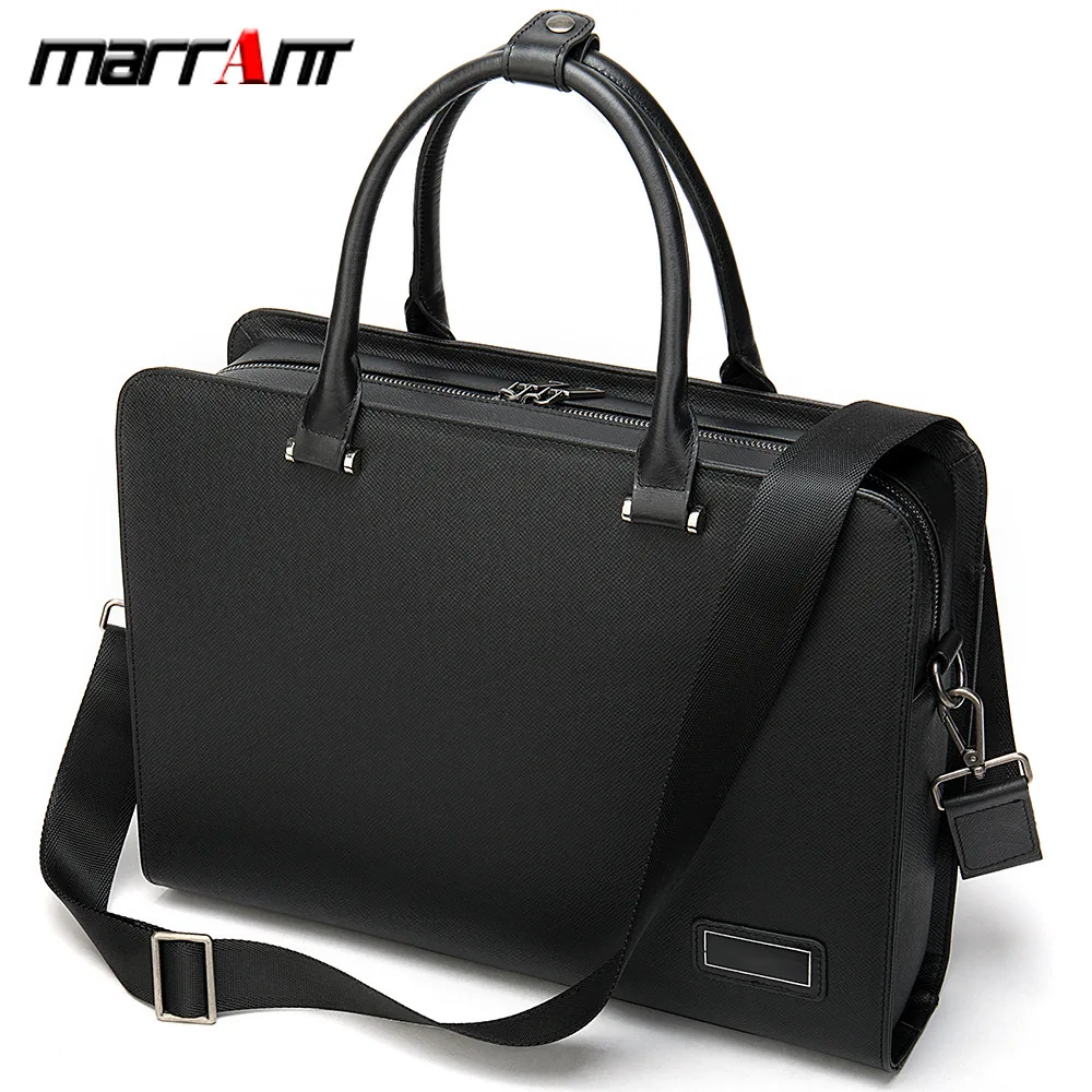 

2020 Trend Sheepskin Male Bag 14 Inch Computer More Function Cross Section Portable Briefcase 9026