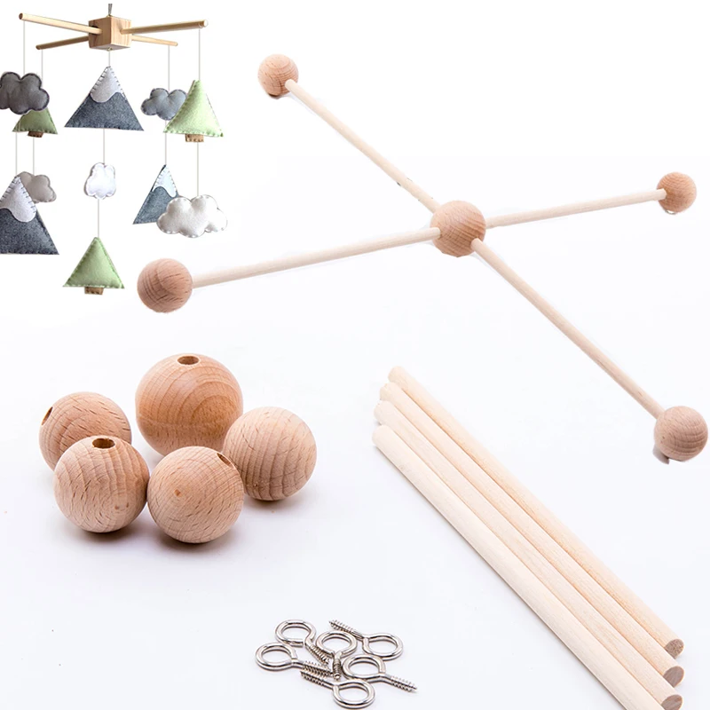 10set Wooden Baby Mobile Hanger Frame Bed Bell Activity Gym Msical Hanging Holder Newborn Educational Toy Kids | Игрушки и хобби