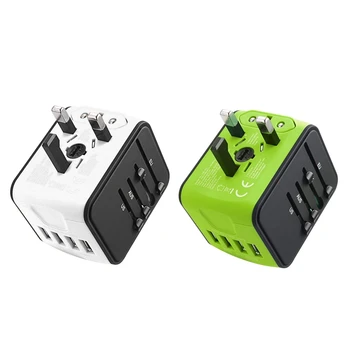 

2Pcs International Travel Adapter Universal Power Adapter Worldwide All in One 4 Usb with Electrical Plug Perfect for European U