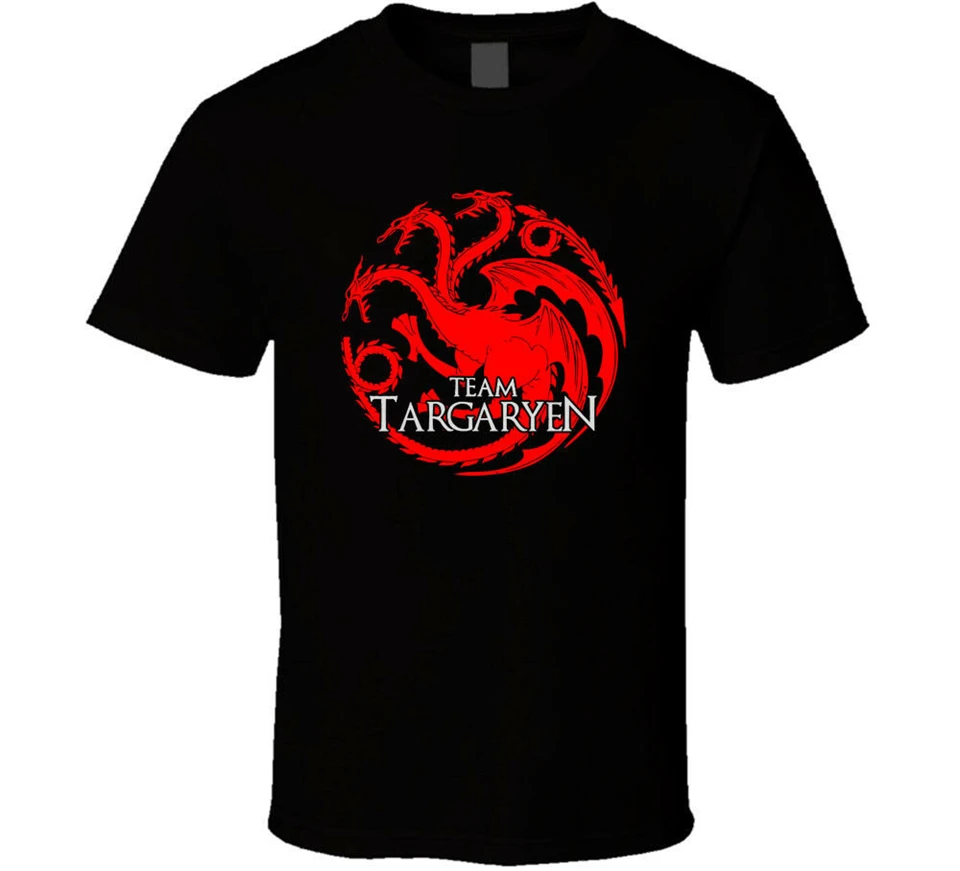 Команда Targayen Fire And Blood Retno рубашка черная белая футболка Мужская Бесплатная