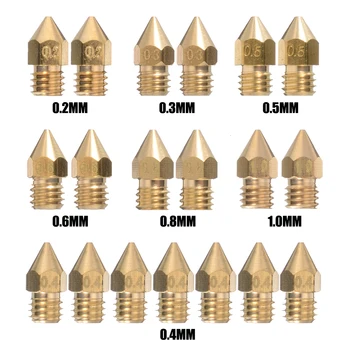 

19Pcs 3D Printer Accessories MK8 Extruder Nozzle 0.2/0.3/0.4/0.5/0.6/0.8/1.0mm For Makerbot CR-10 Ender 3D Printer Part