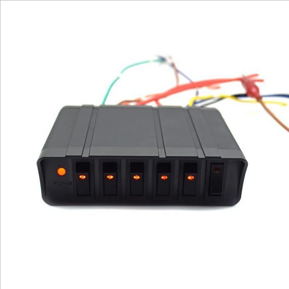 Автомобиль и лодка 6-значный цифровой 3Pin круглый переключатель Панель Управление Системы с проводкой Комбинации с монтажным кронштейном