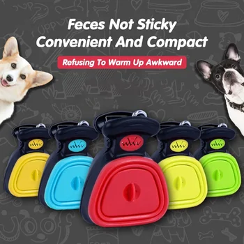 

Portable Dog Pet Travel Foldable Pooper Scooper With 1 Roll Decomposable bags Poop Scoop Clean Pick Up Excreta Cleaner