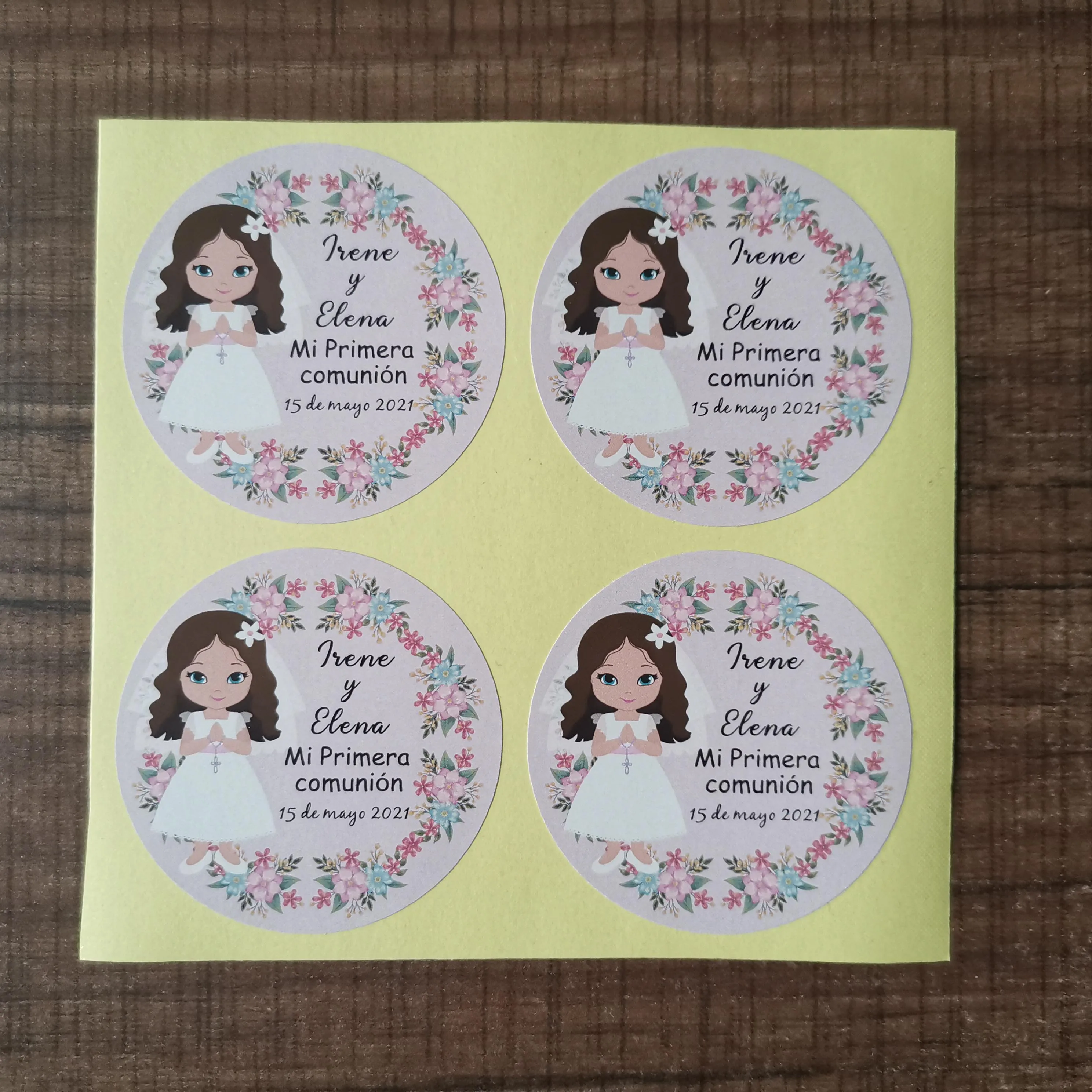 Clothing labels Round Stickers 2-10cm Label Wedding Personalize Stickers adhesive Business Labels Tags Made 100pcs