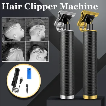

Close-cutting Cordless USB Rechargeable Cutting Trimmer Hair Clipper Machine For Barber Shop Salon Tool T9 All Steel Blade