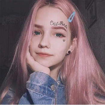 

MANWEI Synthetic Hair High Temperature Fiber Long Wavy Wig Women Pink Cosplay Wigs 24 inch