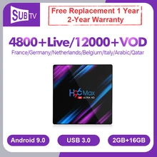 H96 Max IPTV France Portugal Spain IP TV H96max Android 9.0 SUBTV French IPTV Box IPTV France Arabic Italy Sweden Turkey IP TV