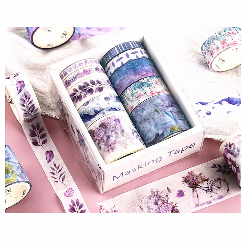 Descuento 10 rollos de cinta Washi de flor Kawaii para álbum de recortes, suministros de decoración de papelería escolar bWwnMa1Lwpx