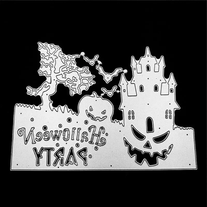 

Halloween Party Castle Ghost Pumpkin Metal Cutting Dies Stencil DIY Scrapbooking Album Stamp Paper Card Embossing Crafts Decor