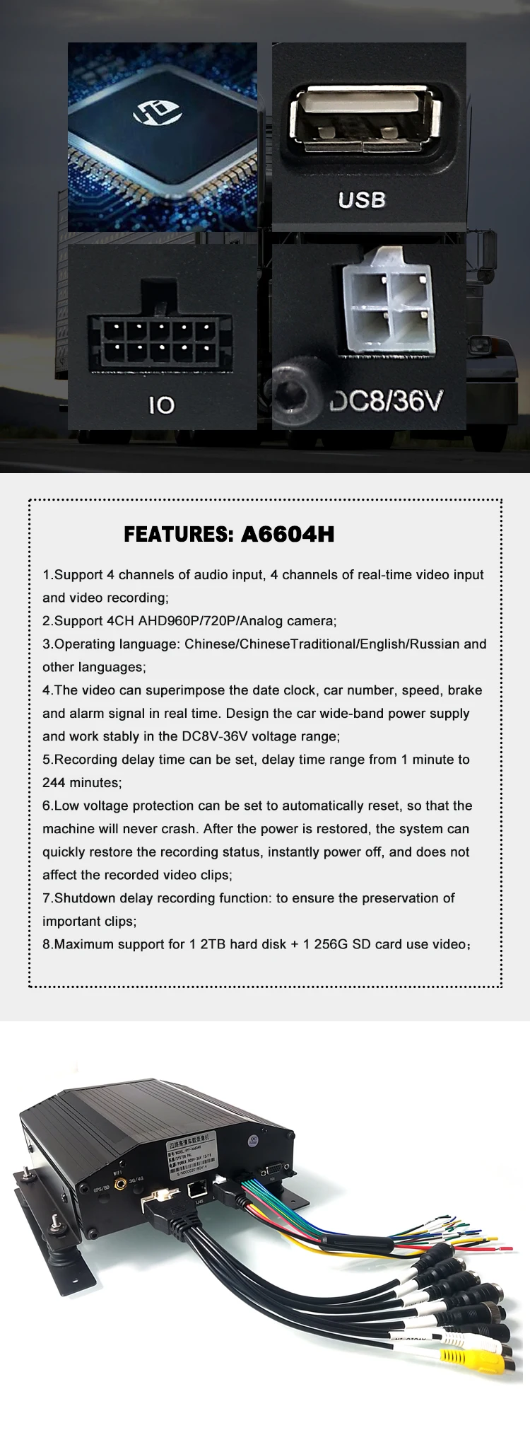 HYFMDVR месте 4CH sd карты AHD 960P местный мониторинг MDVR частный автомобиль/Грузовик PAL/NTSC
