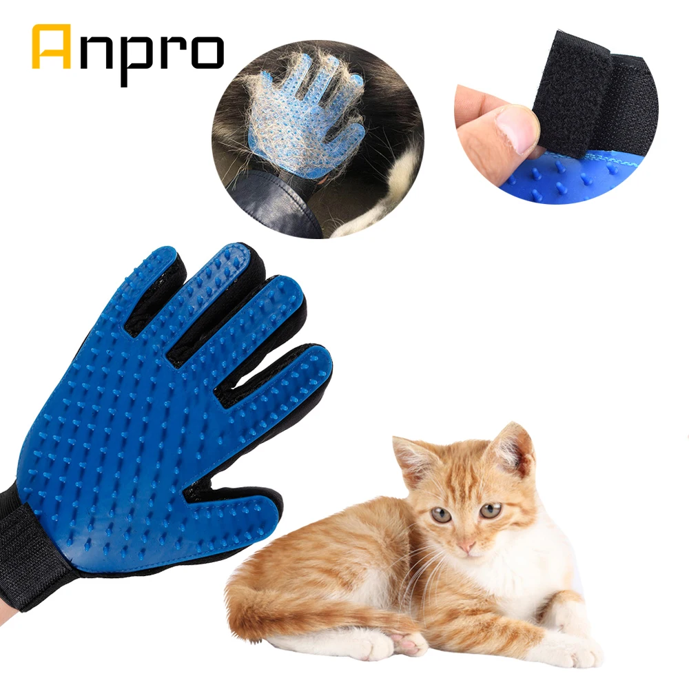 Anpro стрижка кошек и собак щетка для очистки перчатки эффективный массаж спины